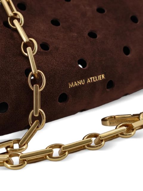 Manu Atelier mini Cylinder perforated shoulder bag - Brown - zdjęcie produktu nr 2