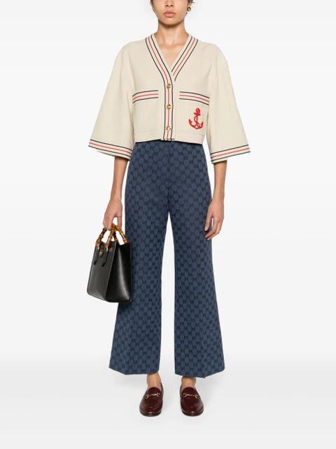 Gucci Anchor-appliqué cropped cardigan - Neutrals - zdjęcie produktu nr 2