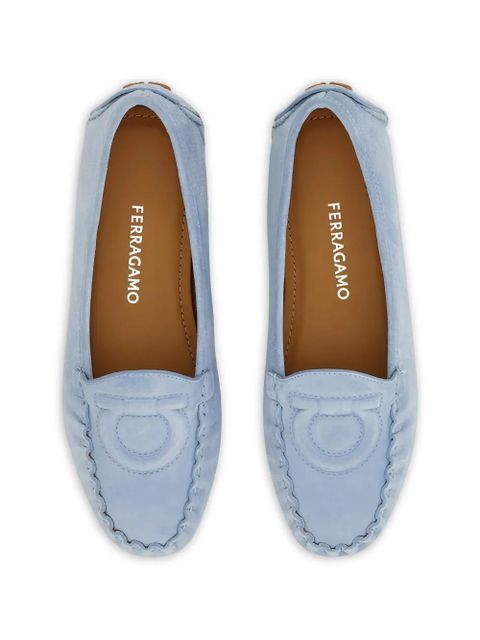 Ferragamo Gancini applique flat shoes - Blue
