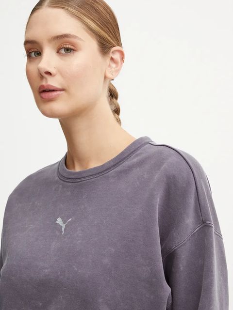 Puma bluza bawełniana damska kolor fioletowy gładka 626799