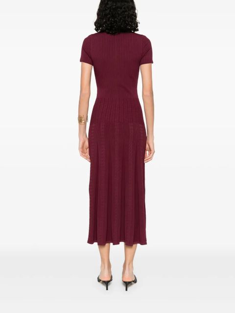 SANDRO knitted midi dress - Red