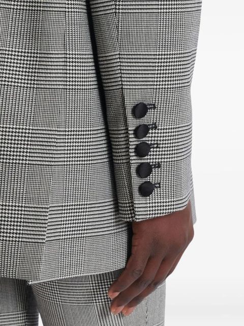 Balmain Prince of Wales-check button blazer - Grey
