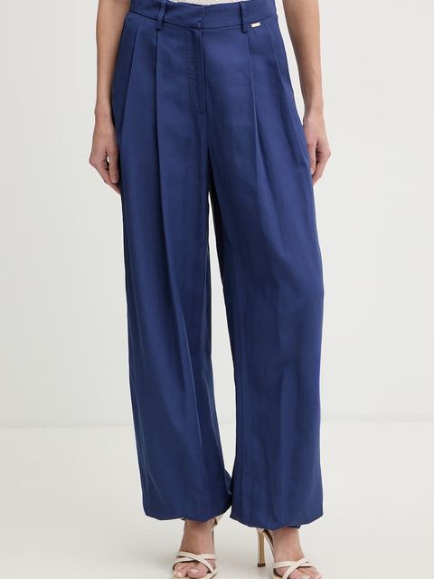 Fracomina spodnie palazzo damskie z dodatkiem lnu - zdjęcie produktu nr 2