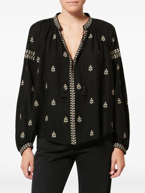 ISABEL MARANT Rodis embroidered tassel top - Black