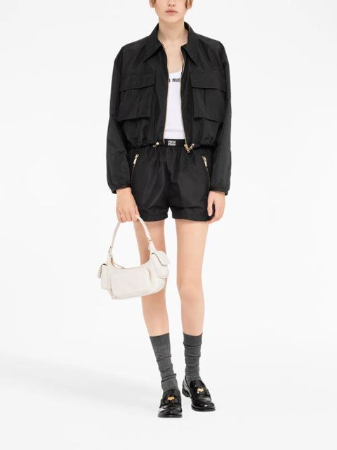 Miu Miu Technical-silk blouson jacket - Black