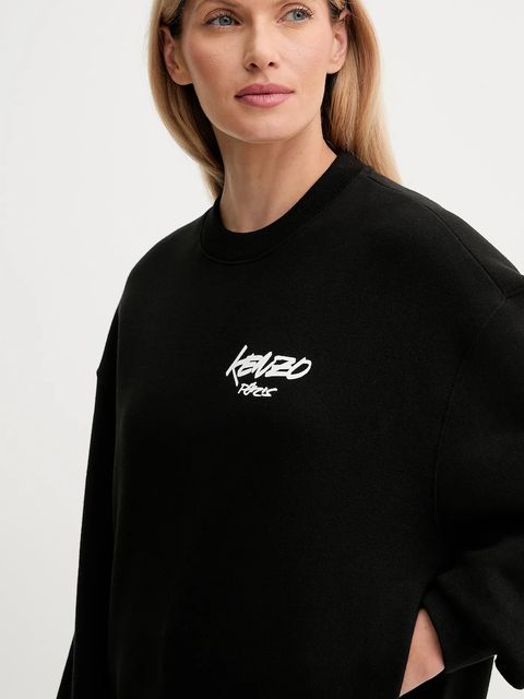 Kenzo bluza bawełniana Kenzo x Futura damska kolor czarny z nadrukiem FF62SW4504MB