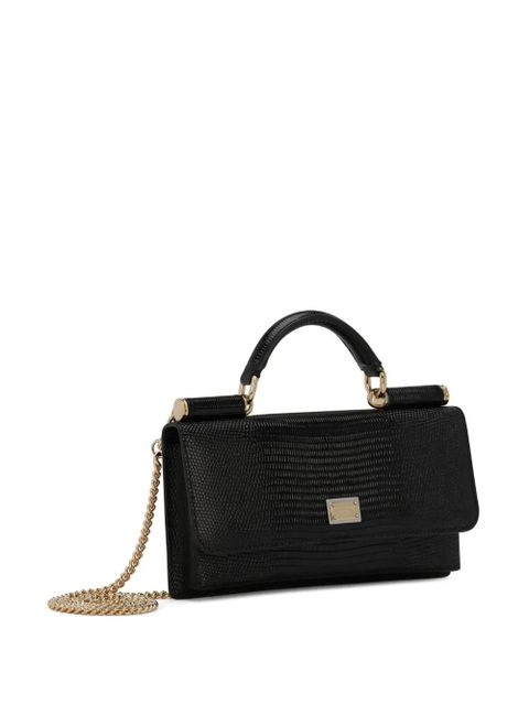 Dolce & Gabbana mini Sicily iguana-print leather bag - Black - zdjęcie produktu nr 2