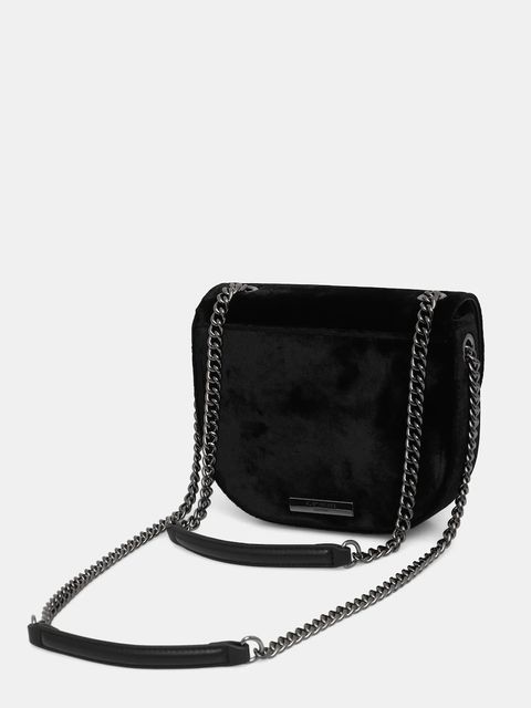 Kurt Geiger London torebka welurowa Chelsea kolor czarny 5365200789