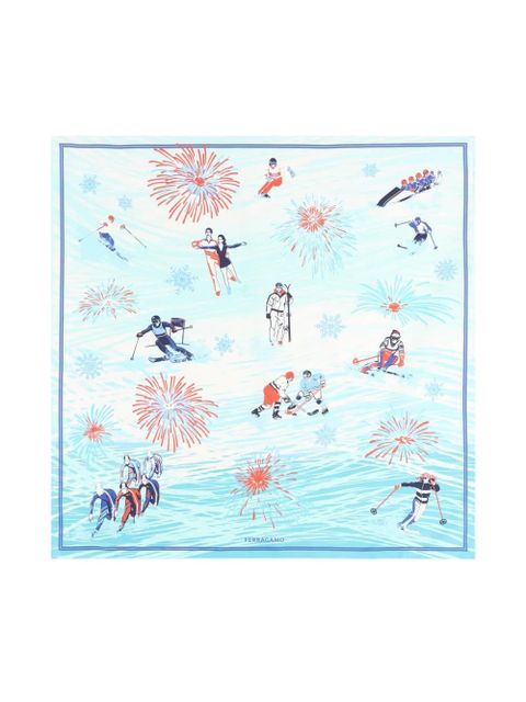 Ferragamo silk scarf - Blue - zdjęcie produktu nr 1