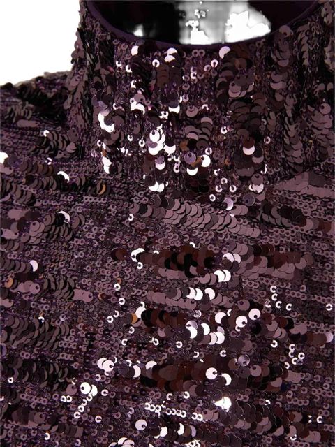 Rabanne sequin-detail long-sleeve top - Purple