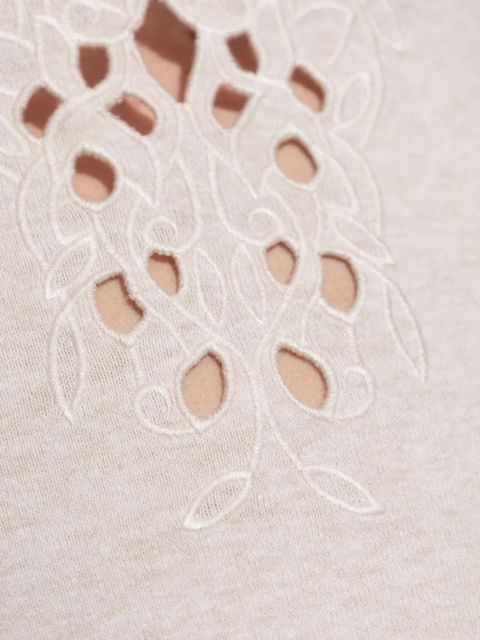 Cult Gaia embroidered lace-trim dress - Neutrals