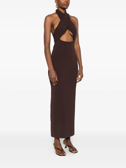 Christopher Esber Slope halter-neck maxi dress - Brown - zdjęcie produktu nr 2