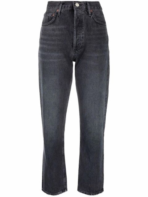 AGOLDE tapered-leg cropped jeans - Black - zdjęcie produktu nr 1