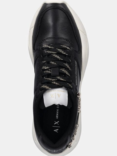 Armani Exchange sneakersy skórzane damskie kolor czarny XW001617 AF17443 MC005