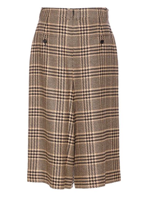 Saint Laurent checked-pattern crop trousers - Neutrals