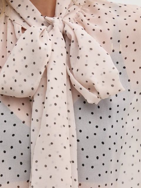 Sisley bluzka damska kolor beżowy wzorzysta 52UMLQ088