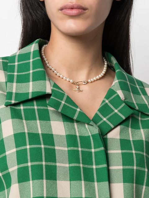 Vivienne Westwood Orb safety-pin pearl necklace - Neutrals - zdjęcie produktu nr 2