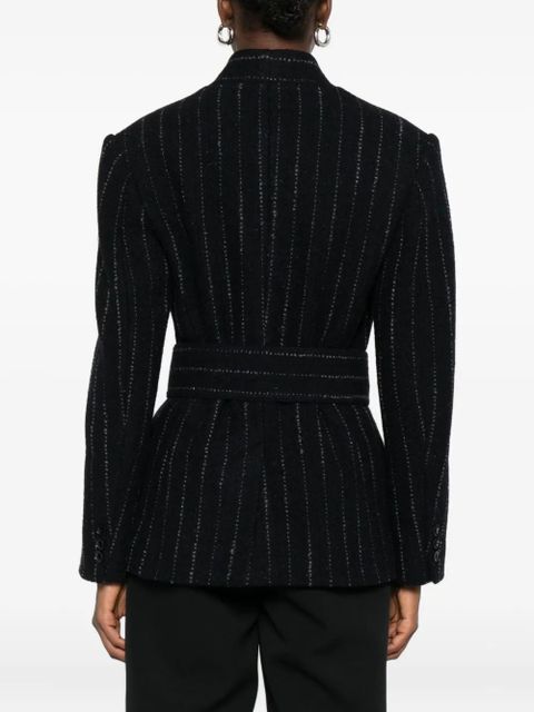 ISABEL MARANT pinstripe belted blazer - Blue