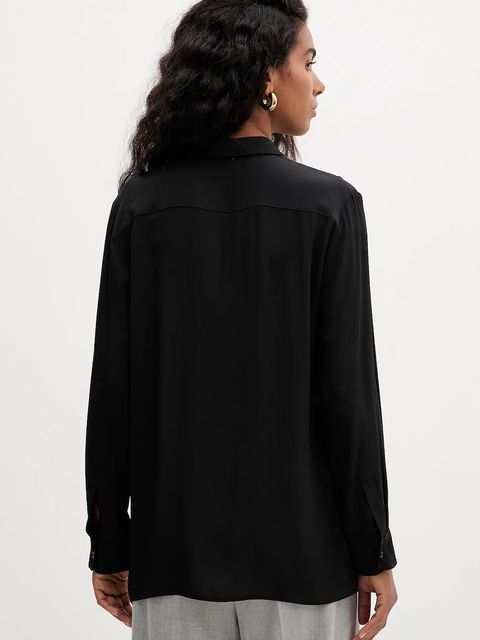 Marella koszula z jedwabiem kolor czarny relaxed z kołnierzykiem klasycznym 2523116071200