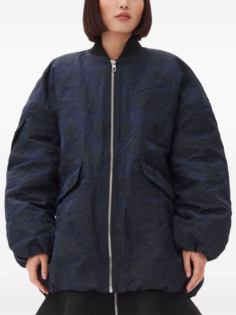 GANNI jacquard zip-up bomber jacket - Blue