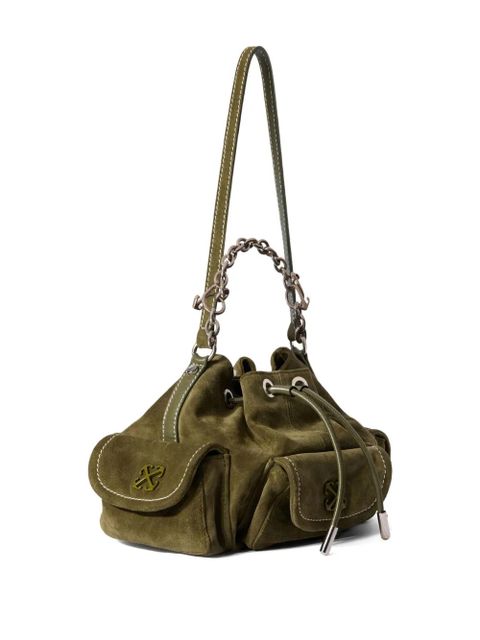 Off-White Dumbo.B chain suede bucket bag - Green - zdjęcie produktu nr 2