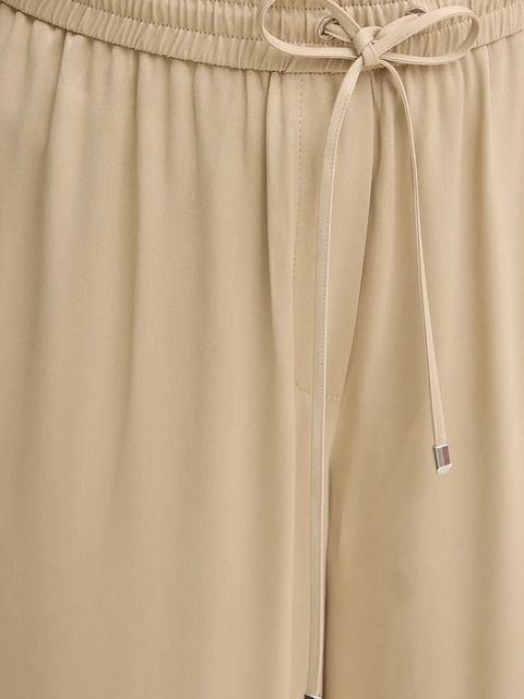 BOSS spodnie damskie kolor beżowy szerokie high waist 50541835