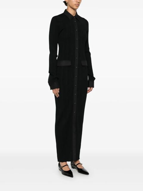 TOTEME knitted shirt maxi dress - Black