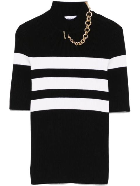 Jean Paul Gaultier striped knitted T-shirt - Black - zdjęcie produktu nr 1
