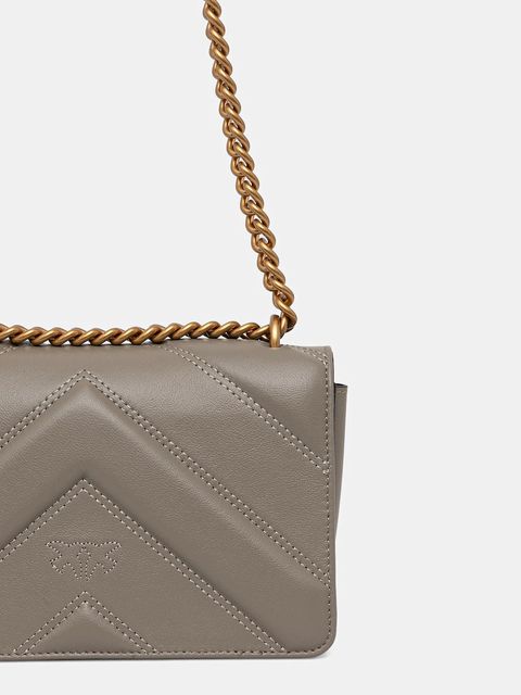 Pinko torebka skórzana kolor szary 104550 A2OS