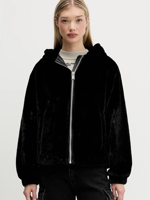 Karl Lagerfeld Jeans kurtka kolor czarny przejściowa oversize A4W15057