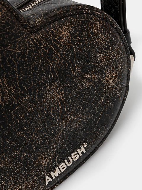 AMBUSH torebka Crackle Heart Shoulder Bag kolor czarny BWNN006F24LEA0011000