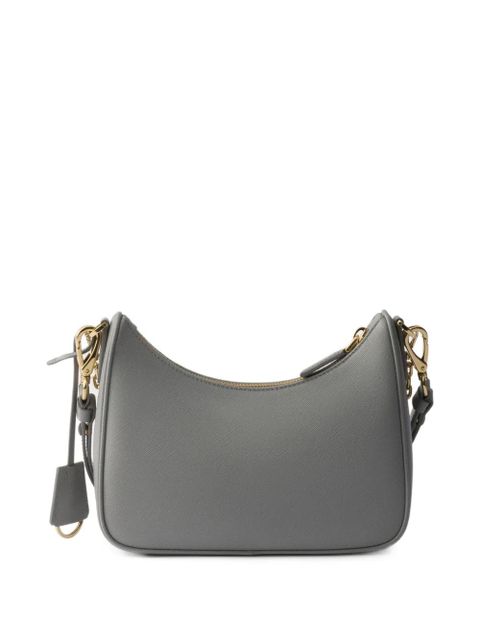 Prada mini Re-Edition leather shoulder bag - Grey - zdjęcie produktu nr 2