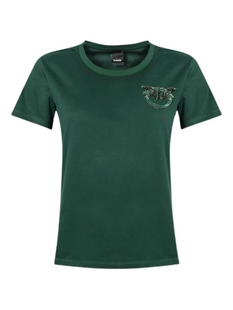 PINKO Love Birds logo T-shirt - Green - zdjęcie produktu nr 1