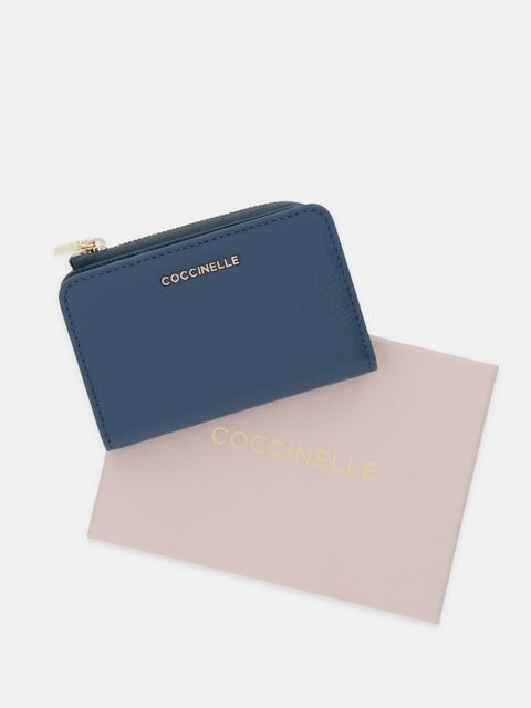 Coccinelle portfel skórzany damski kolor niebieski E2 MW5 17 01 01
