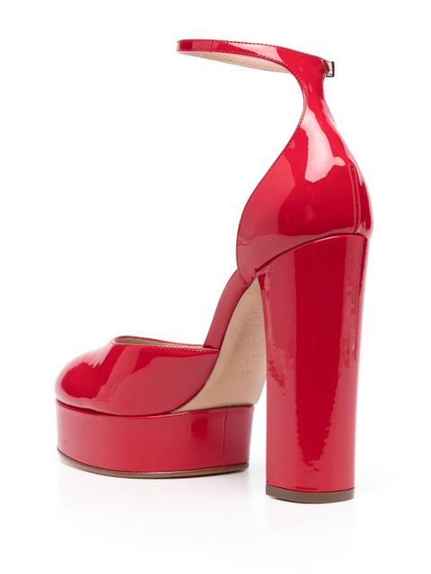 Casadei 115mm patent platform pumps - Red