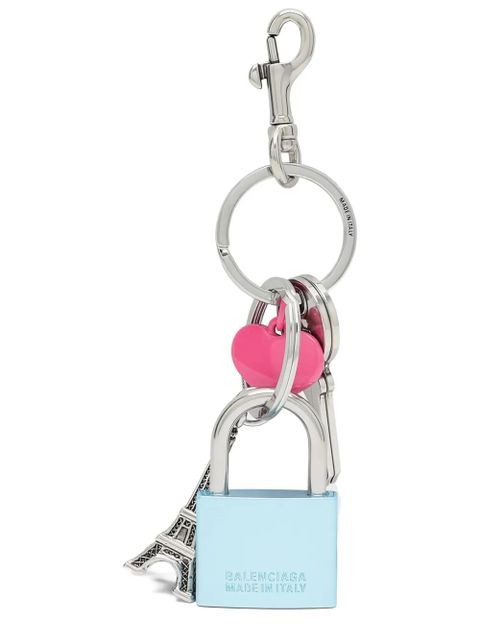 Balenciaga padlock charm keyring - Silver