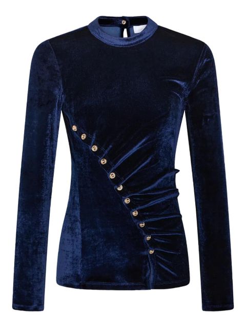 Rabanne draped velvet top - Blue - zdjęcie produktu nr 1