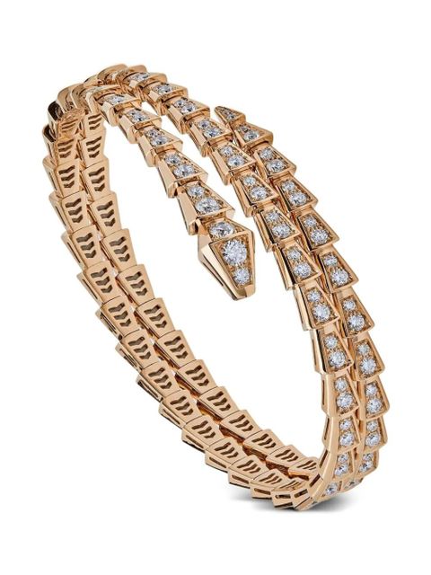 Bvlgari 18K rose gold Serpenti Viper diamond bracelet