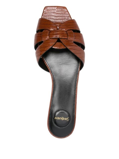 Saint Laurent woven leather sandals - Brown