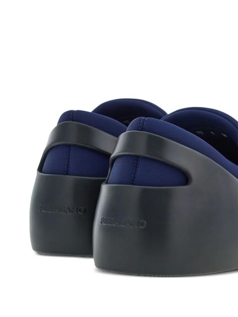 Ferragamo Hybrid logo-patch slip-on sneakers - Blue