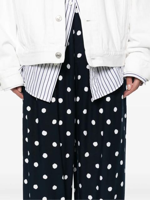 Balenciaga polka-dot straight-leg trousers - Blue