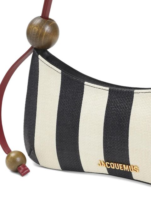Jacquemus The Bisou Perle striped shoulder bag - Black