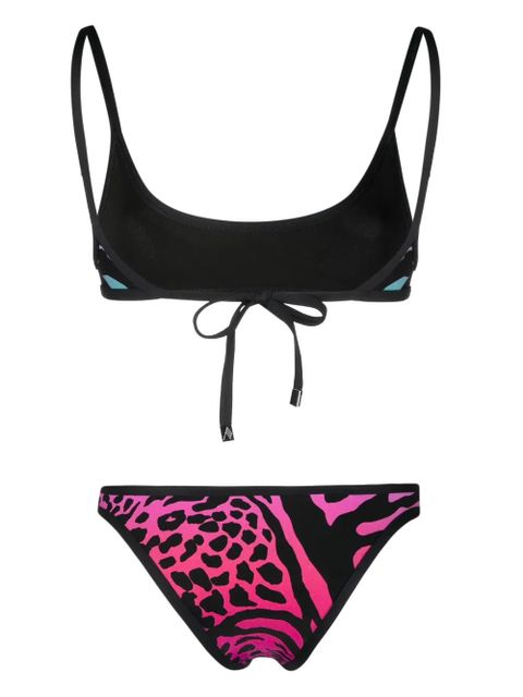 The Attico gradient animal print bikini - Black - zdjęcie produktu nr 2