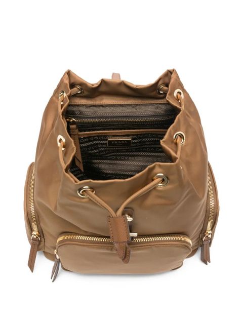 Prada buckle zip-fastening backpack - Brown