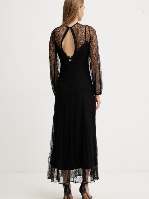 Twinset sukienka kolor czarny maxi prosta 252TT2261