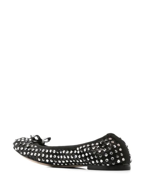 René Caovilla crystal-embellished ballet flats - Black