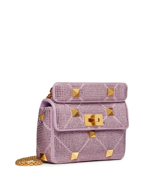 Valentino Garavani small Roman Stud embellished shoulder bag - Purple