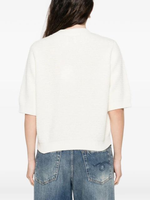 ANINE BING christa short-sleeve cardigan - Neutrals