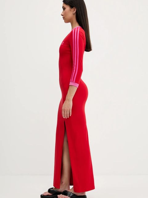 adidas Originals sukienka Maxi Dress V kolor czerwony maxi dopasowana JW3668