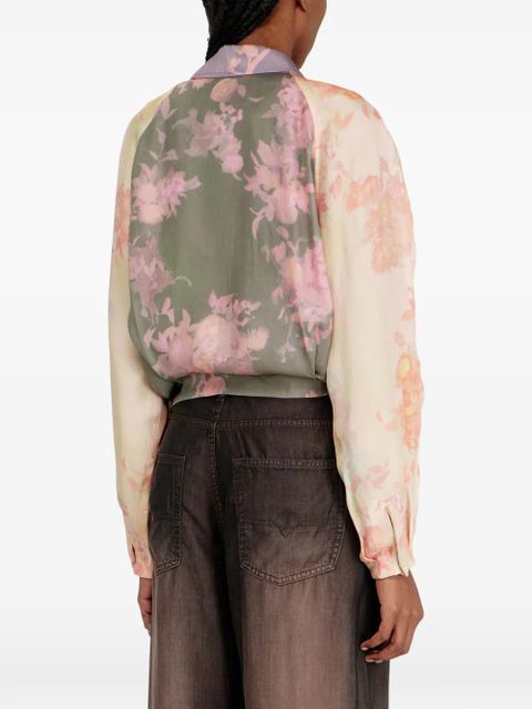 Diesel floral-print bomber jacket - Neutrals